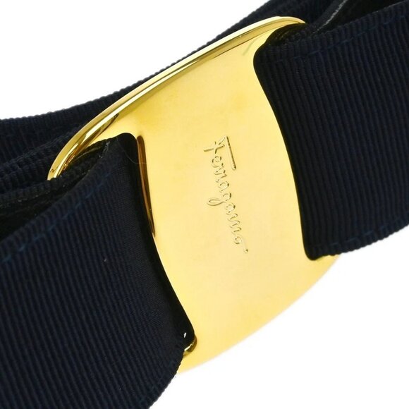 Salvatore Ferragamo Navy Canvas Belt #S 8046 Small Good 153866 main image 13